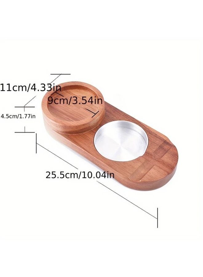 Style2 Solid Wood Vintage Cigar Whiskey Holder with Ashtray Dark Stained Finish Home Decor - Image 4